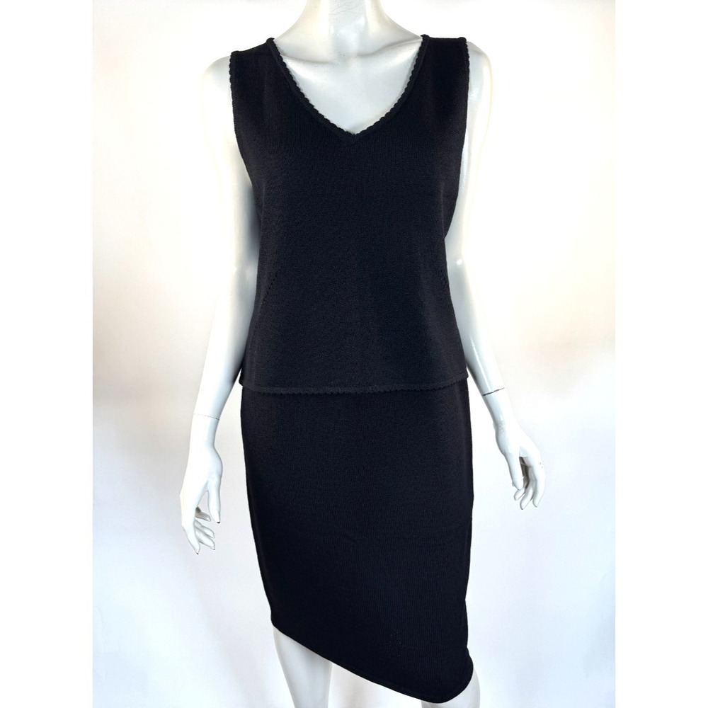 Stā John Santana Knit 2 Pc Tank Top & Skirt Set Women M Elastic Waist Stretch